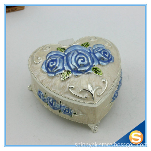 Shinny Gifts Rose Flower Oil painting Luxury Jewelry Box Promation Gift for Valentine Day